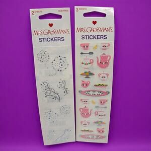 Mrs. Grossman's Lot of 5 Sealed Sticker Strips HTF Rare Tea Set & RF Magic Dust